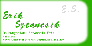 erik sztancsik business card